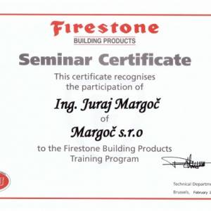 Certifikt Firestone na epdm hydroizolciu